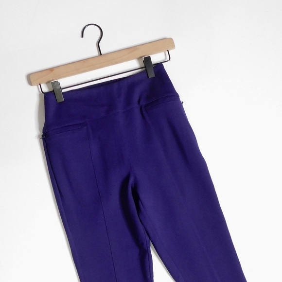 BETABRAND Power Down Skinny Yoga Dress Pants Solid Purple Office Stretch X-Small - Picture 6 of 13
